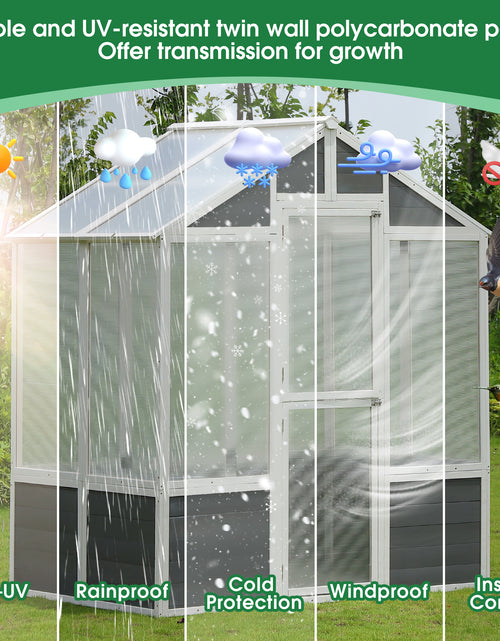 Load image into Gallery viewer, 76&#39;&#39;x48&#39;&#39;x86&#39;&#39; Polycarbonate Greenhouse, Walk-in Outdoor Plant Gardening Greenhouse for Patio Backyard Lawn
