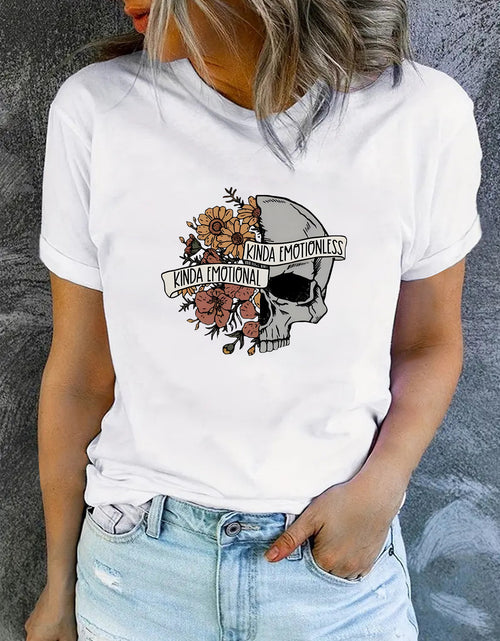 Load image into Gallery viewer, Women&#39;s Graphic Print Crew Neck Short-sleeved T-shirt
