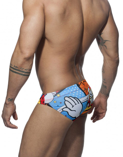 Load image into Gallery viewer, Men&#39;s Cartoon Printed English Swim Briefs Beach Swim Briefs
