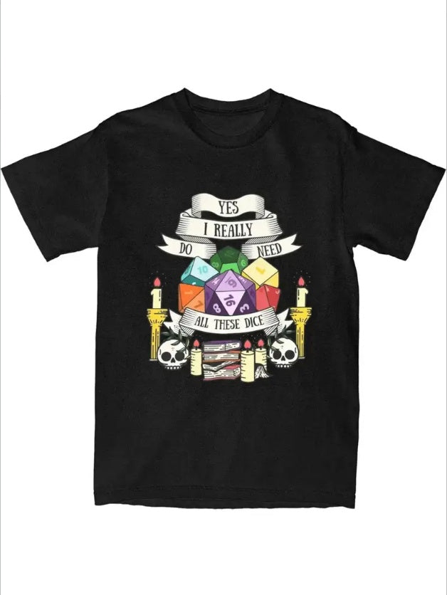 Hipster Dungeon And Dragon Dice T Shirt For Men Women  Dnd Game Tee Shirt Birthday Gift Clothing
