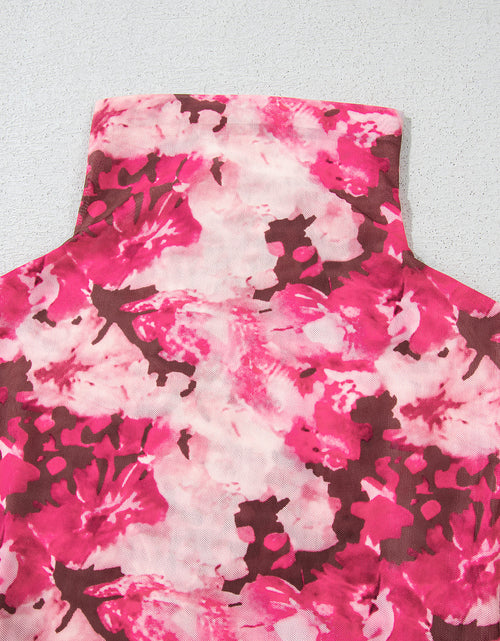 Bild in Galerie-Viewer laden, Rose Allover Floral Print Mesh Top
