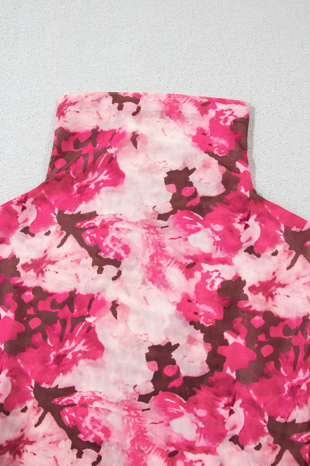 Rose Allover Floral Print Mesh Top