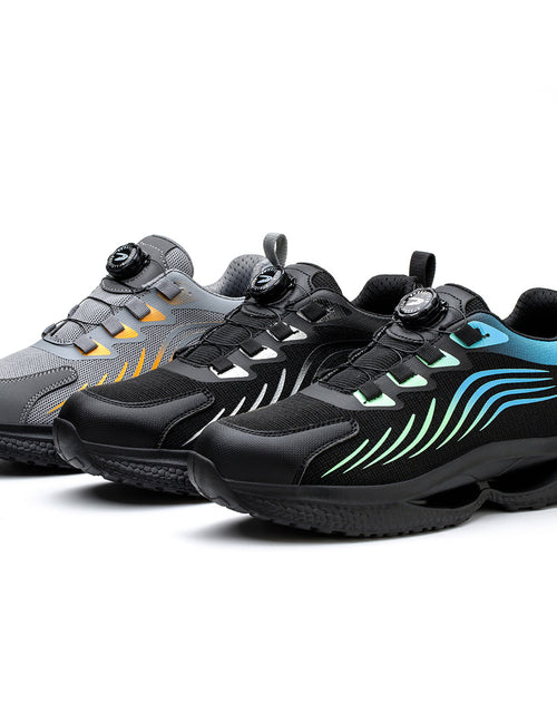 Load image into Gallery viewer, Safety shoes anti smashing anti piercing anti slip wear-resistant steel toe shoes lazy no tie safety shoes
