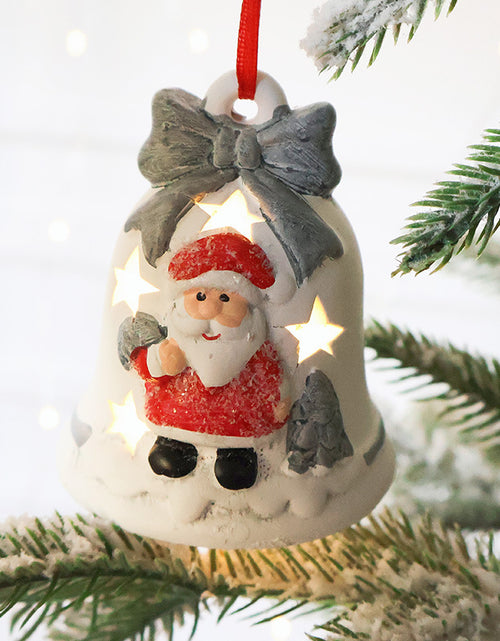 Bild in Galerie-Viewer laden, Weihnachtsmann Hohl Ambiente Licht Weihnachtsbaum Glocke Dekorative Anhänger
