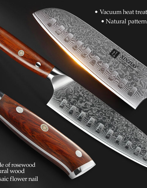 Load image into Gallery viewer, XINZUO 1/4PC Kitchen Knife Sets vg10 Core Damascus Steel Chef Santoku Utility Cleaver Knives Stainless Steel Slicing Meat Cutlery
