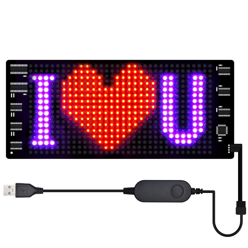 Programmierbares Auto-LED-Schild LED-Vollfarb-Werbebildschirm Ultradünner Bildschirm Benutzerdefiniertes Textmuster Animationsanzeige Auto