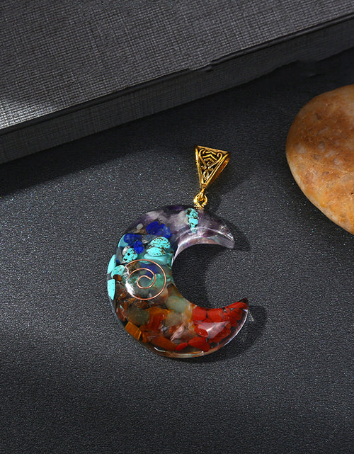 Cargar imagen en el visor de la galería, Colgante de cristal de energía curativa Reiki retro, piedra natural para yoga, meditación, joyería espiritual de los 7 chakras, collar, amuleto
