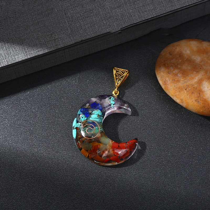 Colgante de cristal de energía curativa Reiki retro, piedra natural para yoga, meditación, joyería espiritual de los 7 chakras, collar, amuleto