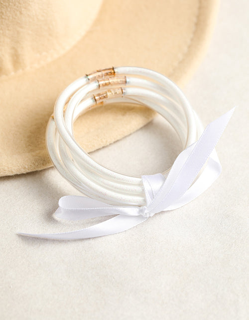 Load image into Gallery viewer, Apricot Glitter Bowknot Layered Jelly Bracelet
