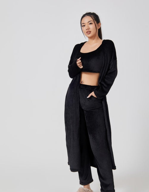 Bild in Galerie-Viewer laden, Gemütliches Pyjama-Set, 3-teiliges Lounge-Set, süße Loungewear, warme Anzug-Sets, passendes Set, Lounge-Set, 3-teiliges Hosen-Set, Damen-Winterkleid
