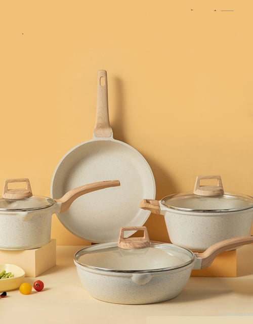 Load image into Gallery viewer, Medical stone non-stick pot soup pot stew pot frying pan wok milk pot frying pan steaming marble granite pot set
