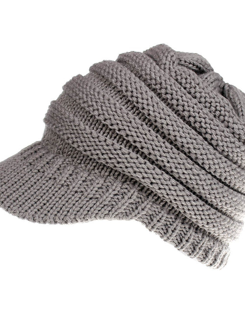 Load image into Gallery viewer, Women Ponytail Beanies Autumn Winter Hats Female Soft Knitting Caps Warm Ladies Skullies
