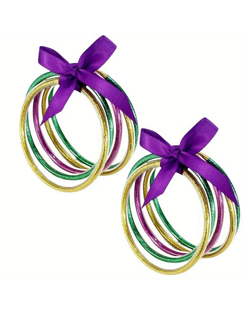 Load image into Gallery viewer, Apricot Glitter Bowknot Layered Jelly Bracelet

