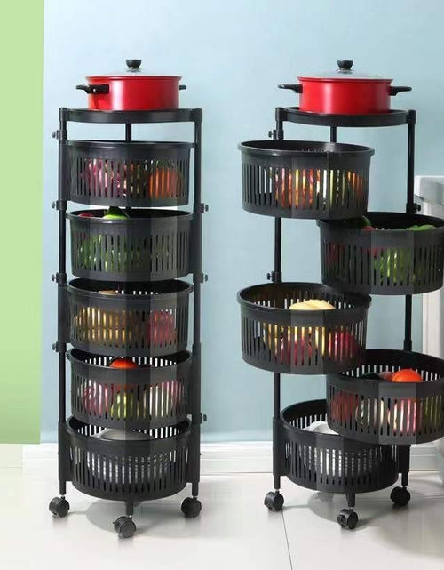 Load image into Gallery viewer, Kitchen Shelving New Household Multilayer Rotating Floor-To-Ceiling Storage Shelving
