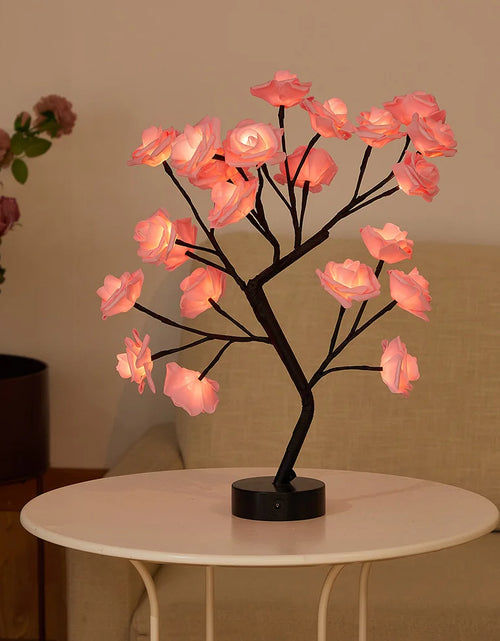 Cargar imagen en el visor de la galería, USB Battery Operated LED Table Lamp Rose Flower Bonsai Tree Night Lights Garland Bedroom Decoration Christmas Lights Home Decor
