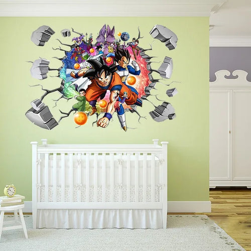 Load image into Gallery viewer, Riman Dragon Ball 3D Wall Sticker Corridor Layout Decorative Sticker Super Saiyan Cartoon DIYSticker Son Goku Children&#39;s ToyGift
