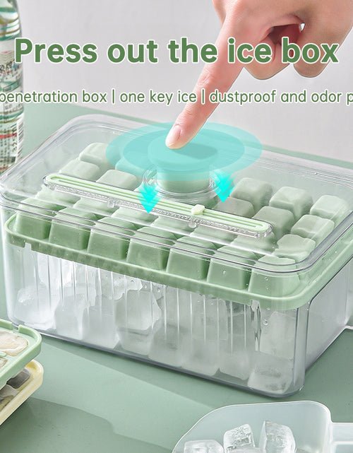 Load image into Gallery viewer, Press Type Ice Cube Ice Box Refrigerator Ice Cube Artifact Silicone Mold With Cover Household Sealed Food Grade Ice Maker
