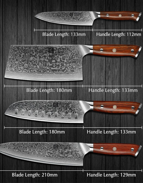 Load image into Gallery viewer, XINZUO 1/4PC Kitchen Knife Sets vg10 Core Damascus Steel Chef Santoku Utility Cleaver Knives Stainless Steel Slicing Meat Cutlery
