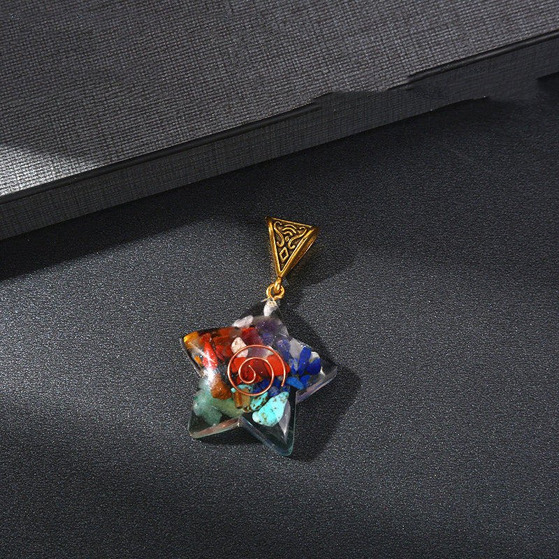 Colgante de cristal de energía curativa Reiki retro, piedra natural para yoga, meditación, joyería espiritual de los 7 chakras, collar, amuleto
