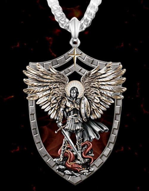 Load image into Gallery viewer, Warrior Guardian Holy Angel St. Michaels Pendant Necklace
