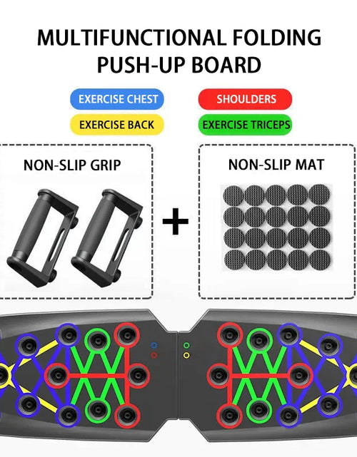 Bild in Galerie-Viewer laden, Folding Push-Up Board Chest Expansion Adult Multi-Mode Adjustable with Chest Abdomen Back Partition Core Muscle Exerciser
