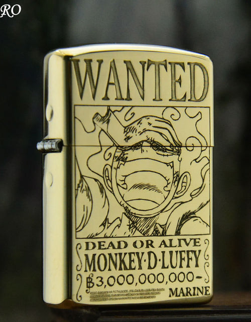 Load image into Gallery viewer, ZORRO Zorro Yellow Cartoon Wanted Brass Kerosene Lighter
