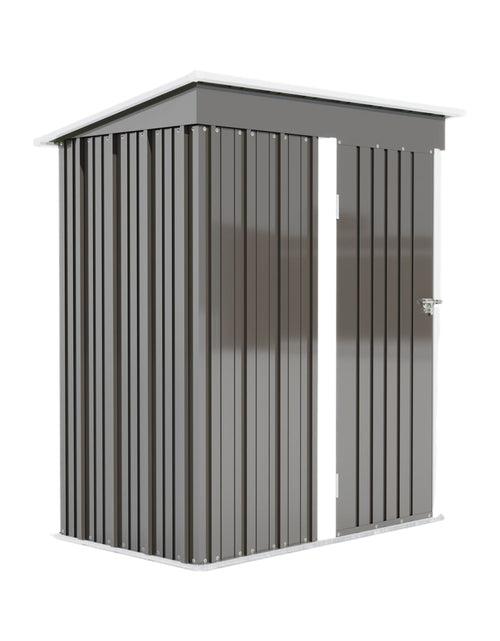 Load image into Gallery viewer, 5 * 3FT outdoor storage shed, tool shed with sloping roof and lockable door, backyard garden metal shed, courtyard lawn, gray
