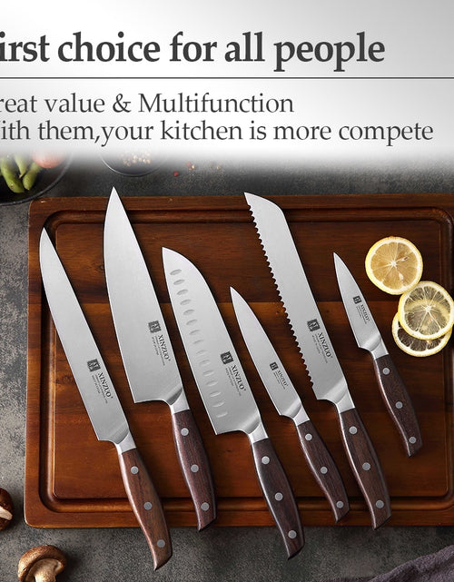 Load image into Gallery viewer, XINZUO Kitchen Tools 6 PCS Kitchen Knife Set of Utility Cleaver Chef Bread Knife High Carbon German Stainless Steel Knives sets
