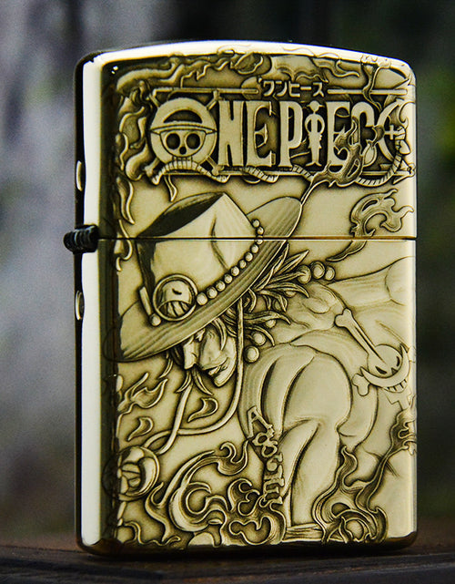 Bild in Galerie-Viewer laden, ZORRO Zorro 3D brass One Piece Ace kerosene lighter male personality creative personality
