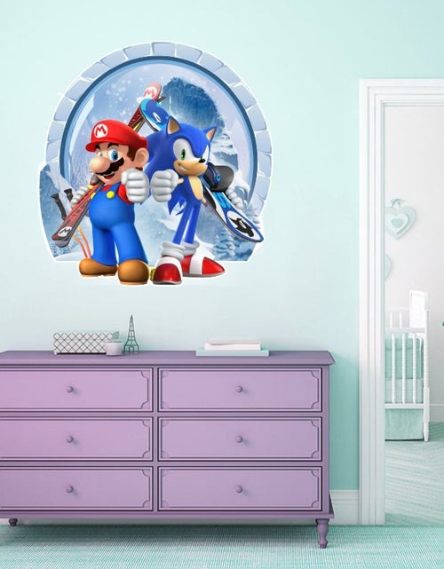 Load image into Gallery viewer, Sonic Mario cartoon stickers self-adhesive wholesale creative decoration graffiti wall stickers posters for children&#39;s rooms

