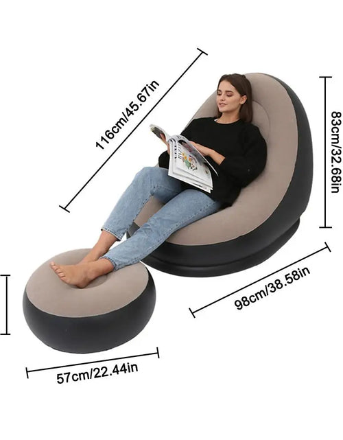 Load image into Gallery viewer, Inflatable Air Mattress Lazy Sofa Deck Chair Comfortable Leg Stool Rest Single Beanbag for home and Outdoor Use
