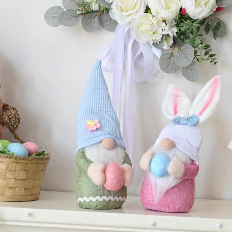 New Easter Decorative Supplies Creative Bunny Hug Egg Doll Ornament Pink Bunny Ears Doll Gift