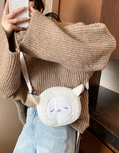 Load image into Gallery viewer, Women&#39;s Bag Autumn/Winter New Cute Doll Women&#39;s Shoulder Bag Fashionable and Stylish Crossbody Plush Small Round Bag Student Bag
