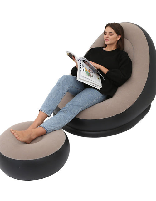 Load image into Gallery viewer, Inflatable Air Mattress Lazy Sofa Deck Chair Comfortable Leg Stool Rest Single Beanbag for home and Outdoor Use
