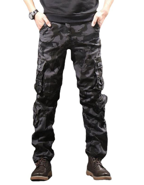 Load image into Gallery viewer, Outdoor men&#39;s multi pocket work pants, sturdy and wear-resistant cotton casual work clothes, long pants for youth labor protection, loose and oversized
