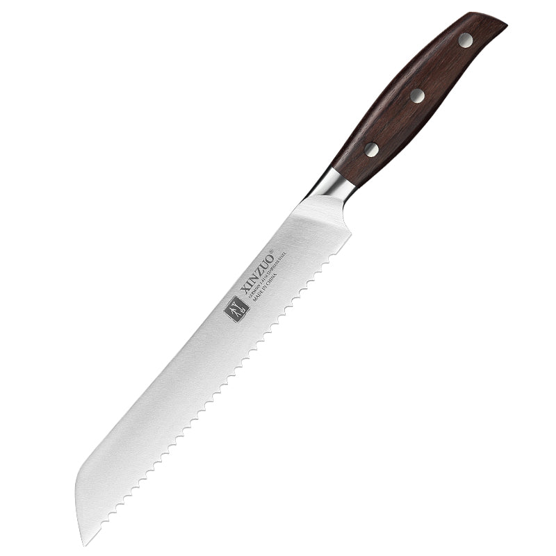 XINZUO Kitchen Tools 6 PCS Kitchen Knife Set of Utility Cleaver Chef Bread Knife High Carbon German Stainless Steel Knives sets