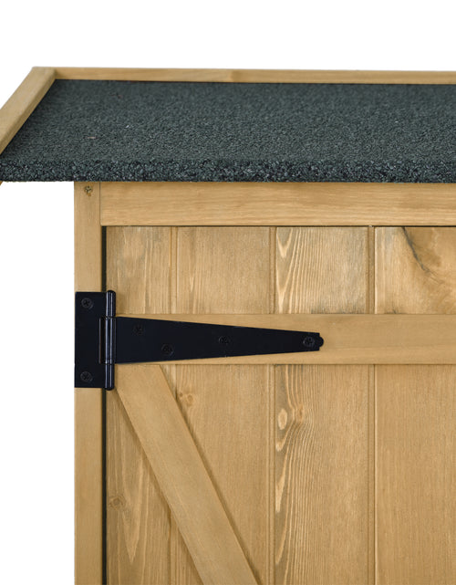 Load image into Gallery viewer, Outdoor 5.3ft Hx4.6ft L Wood Storage Shed Tool Organizer,Garden Shed, Storage Cabinet with Waterproof Asphalt Roof Natural
