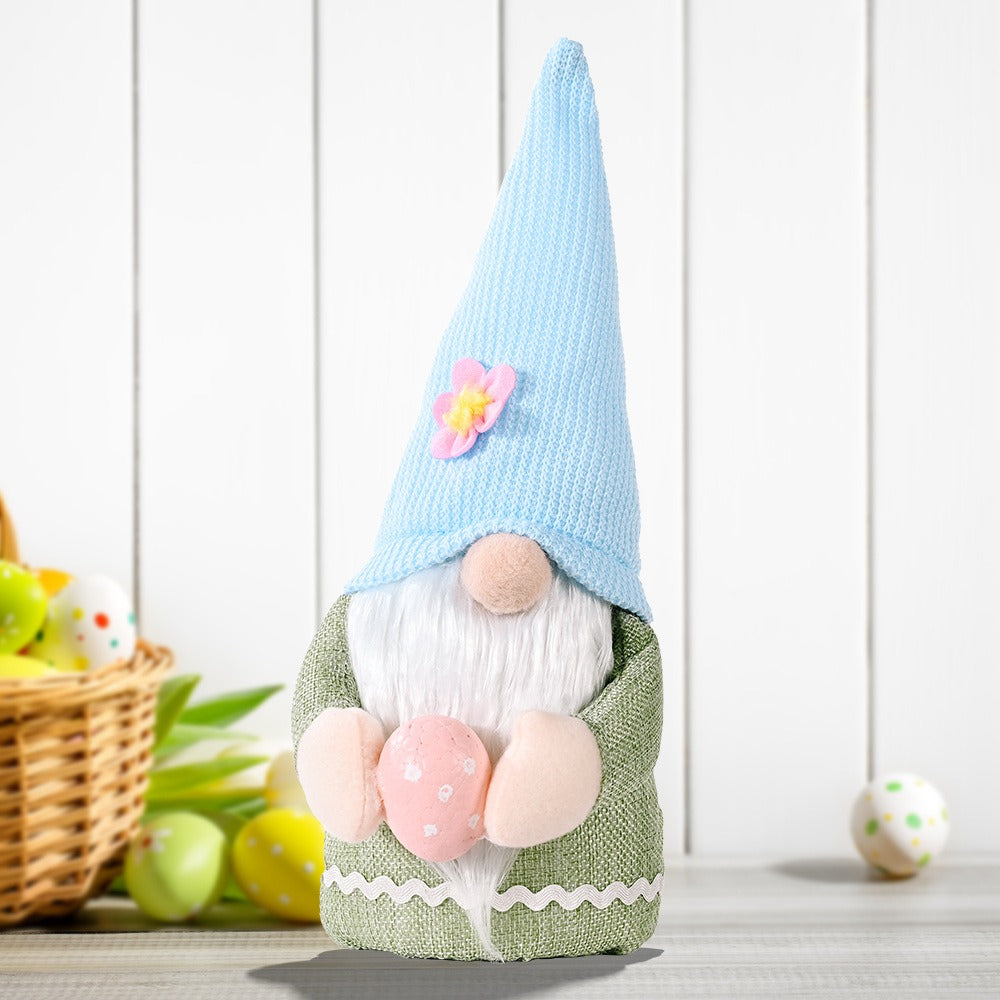New Easter Decorative Supplies Creative Bunny Hug Egg Doll Ornament Pink Bunny Ears Doll Gift