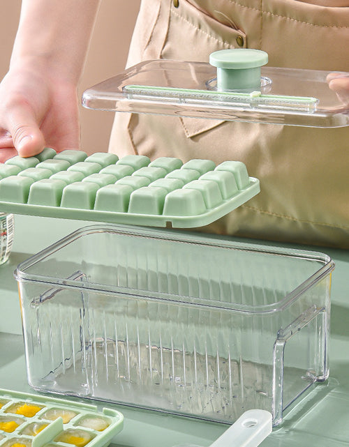 Load image into Gallery viewer, Press Type Ice Cube Ice Box Refrigerator Ice Cube Artifact Silicone Mold With Cover Household Sealed Food Grade Ice Maker

