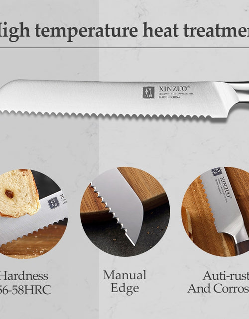 Load image into Gallery viewer, XINZUO Kitchen Tools 6 PCS Kitchen Knife Set of Utility Cleaver Chef Bread Knife High Carbon German Stainless Steel Knives sets
