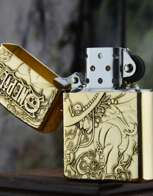 Bild in Galerie-Viewer laden, ZORRO Zorro 3D brass One Piece Ace kerosene lighter male personality creative personality
