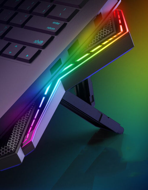 Cargar imagen en el visor de la galería, Gaming Laptop Cooler Six Fan Two USB Port Led RGB Lighting Notebook Stand for Laptop 12-17 inch Laptop Cooling Pad
