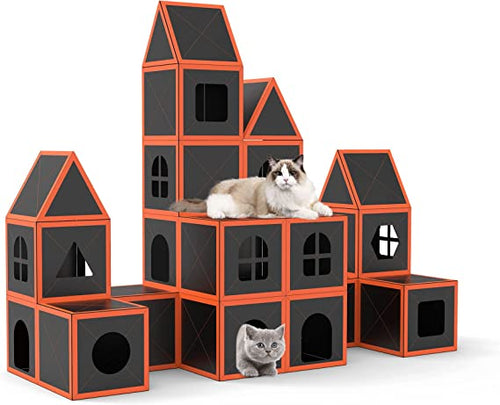 Load image into Gallery viewer, Cardboard Cat House Scratcher Breathable Pet Foldable Cat Toys And House For Cats
