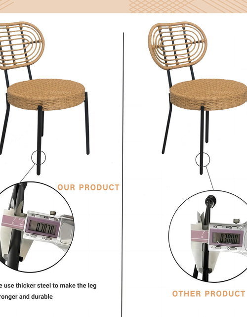 Load image into Gallery viewer, 3 Pieces Of Luxury Outdoor Wicker Furniture - Patio Bistro Style Table And Chair Combination
