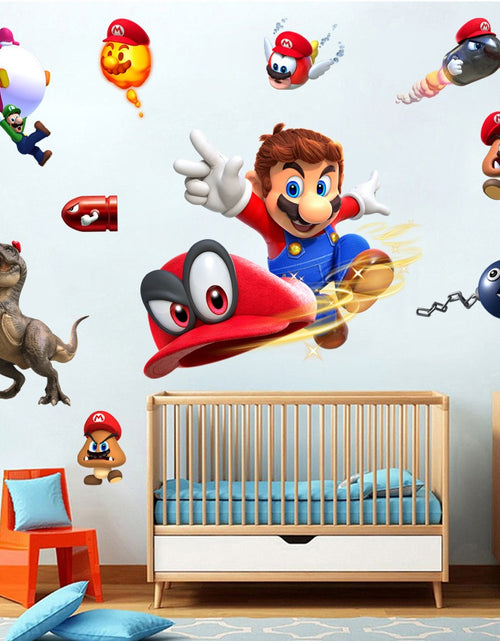 Load image into Gallery viewer, Mario stickers Super Mario stickers Children&#39;s room cartoon self-adhesive waterproof stickers wall stickers
