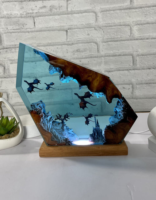 Load image into Gallery viewer, Fire Dragon and Ice Dragon Resin Lamp 3D Dragon Desk Lamp Game of Power Dragon Lamp Lighting Home Decoration

