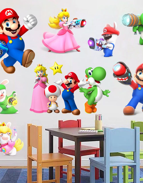 Load image into Gallery viewer, Mario stickers Super Mario stickers Children&#39;s room cartoon self-adhesive waterproof stickers wall stickers
