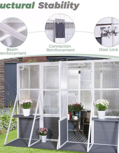 Load image into Gallery viewer, Greenhouse Wooden Lean to Greenhouses for Outdoors Heavy Duty Walk in Green House for Outside Winter

