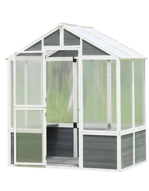 Load image into Gallery viewer, 76&#39;&#39;x48&#39;&#39;x86&#39;&#39; Polycarbonate Greenhouse, Walk-in Outdoor Plant Gardening Greenhouse for Patio Backyard Lawn
