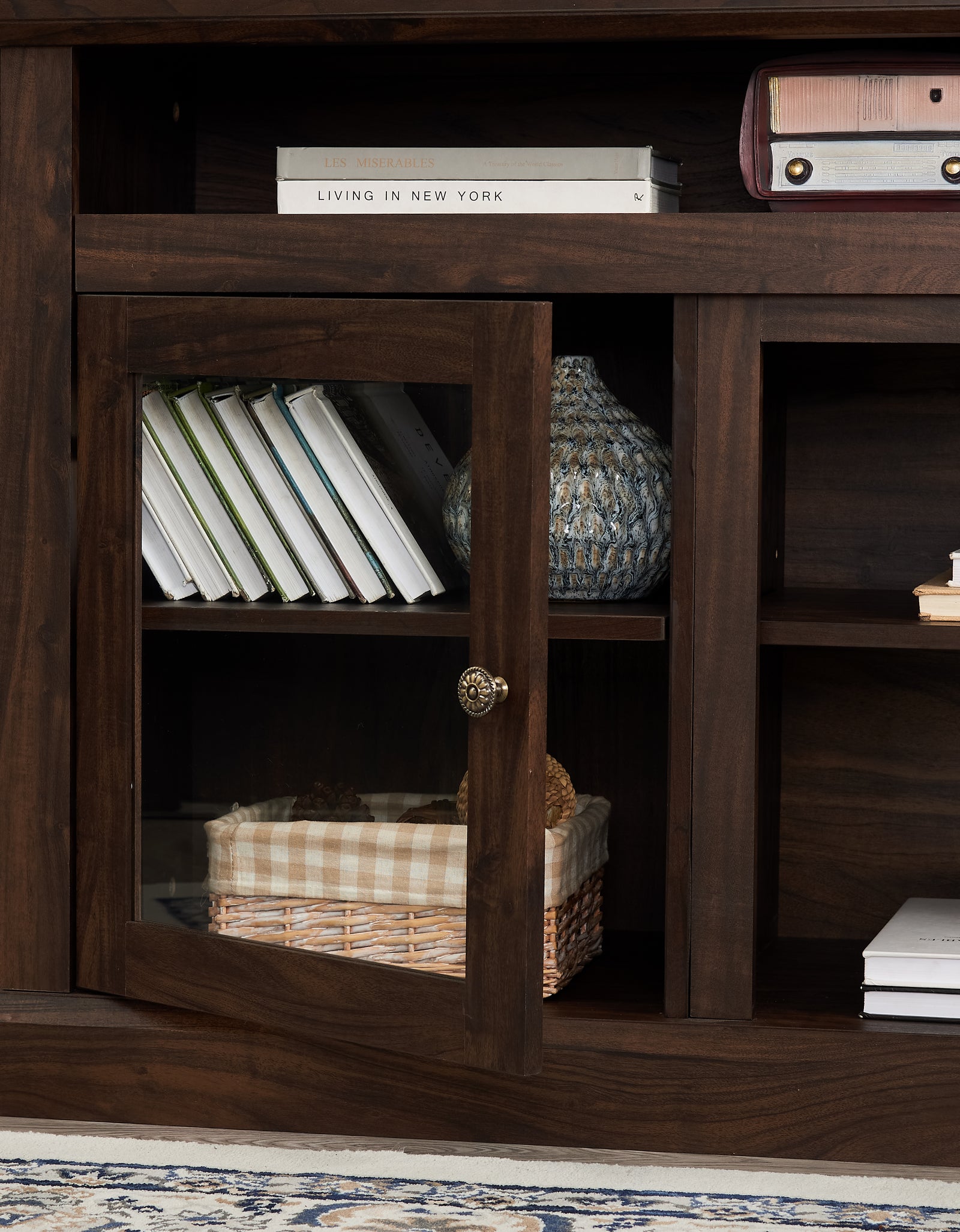 Contemporary TV Media Stand Modern Entertainment Console Brown